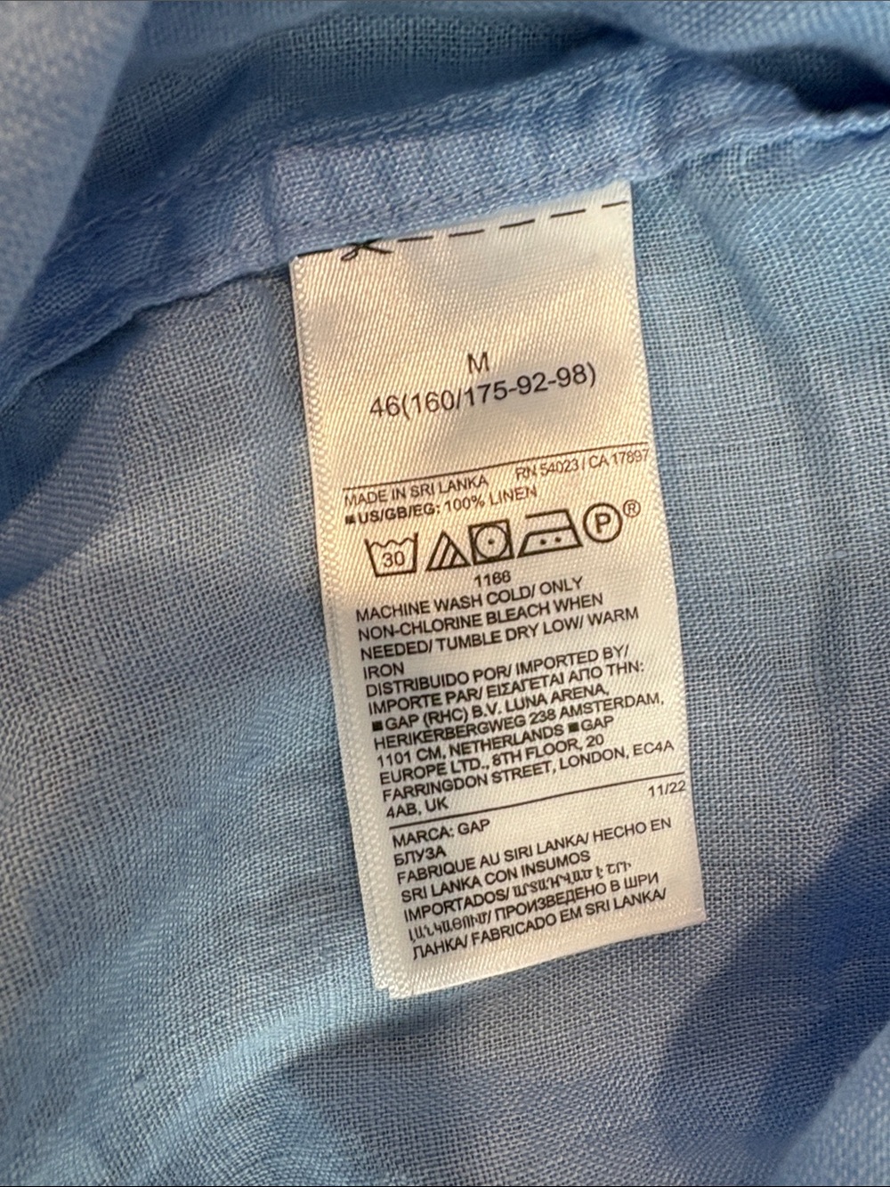 Gap 100% Linen Weekend Tunic Shirt M - Picture 7 of 7
